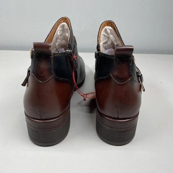 Pikolinos Women’s Malaga Leather Ankle Booties – Size 10/10.5 – Black/Brown - Picture 7 of 9